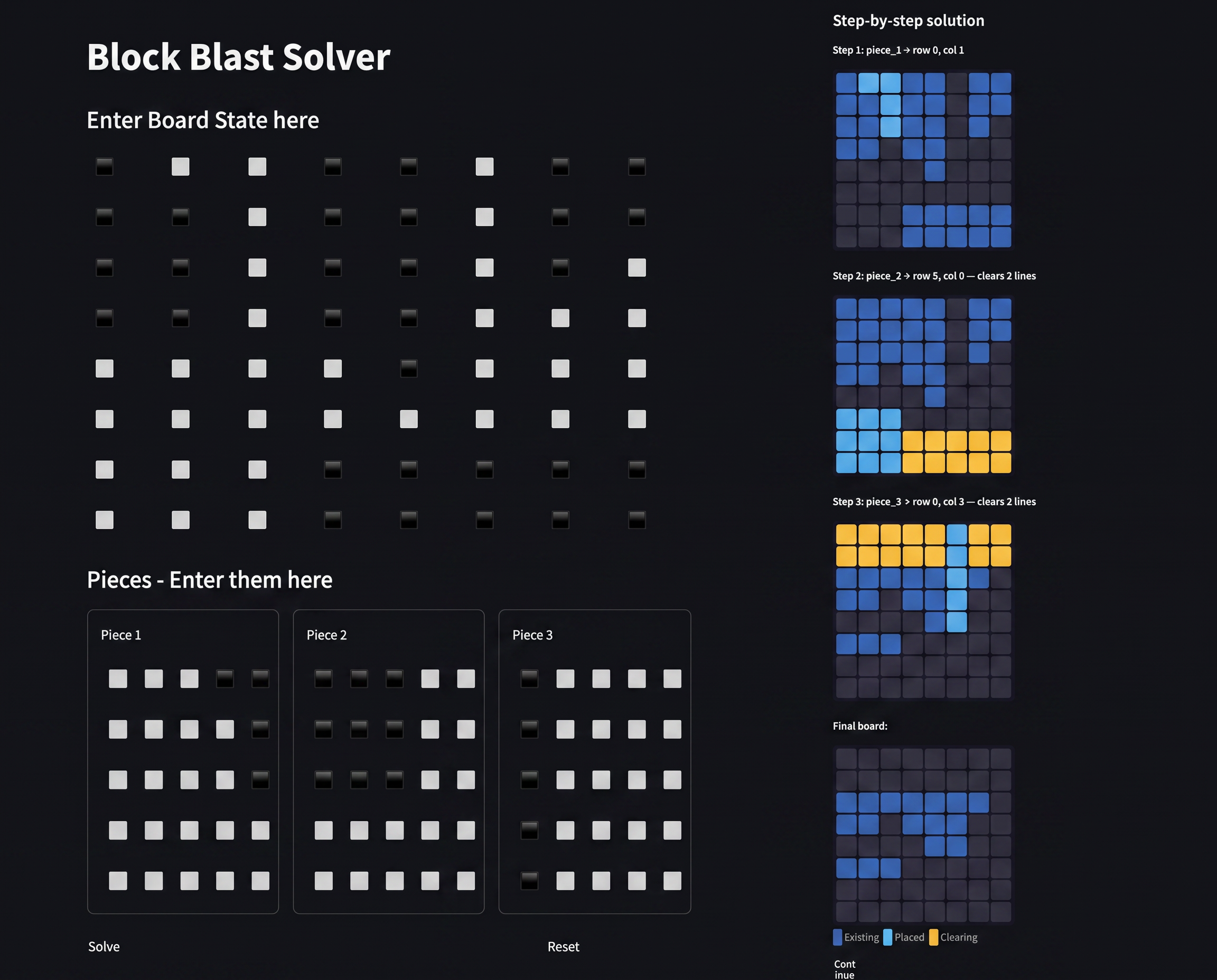 BlockBlast Solver screenshot